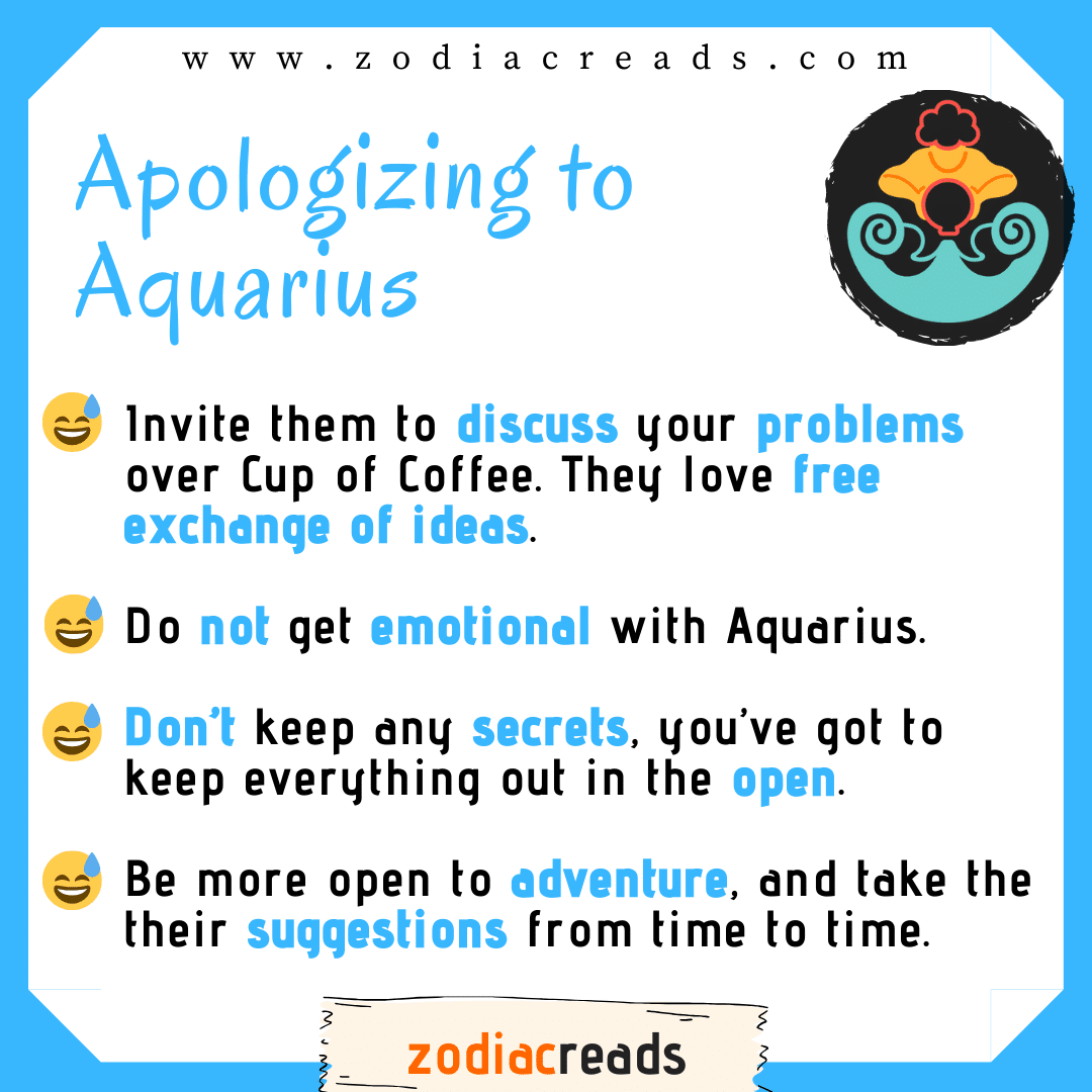 11 Aquarius - Apologizing to Signs Zodiacreads