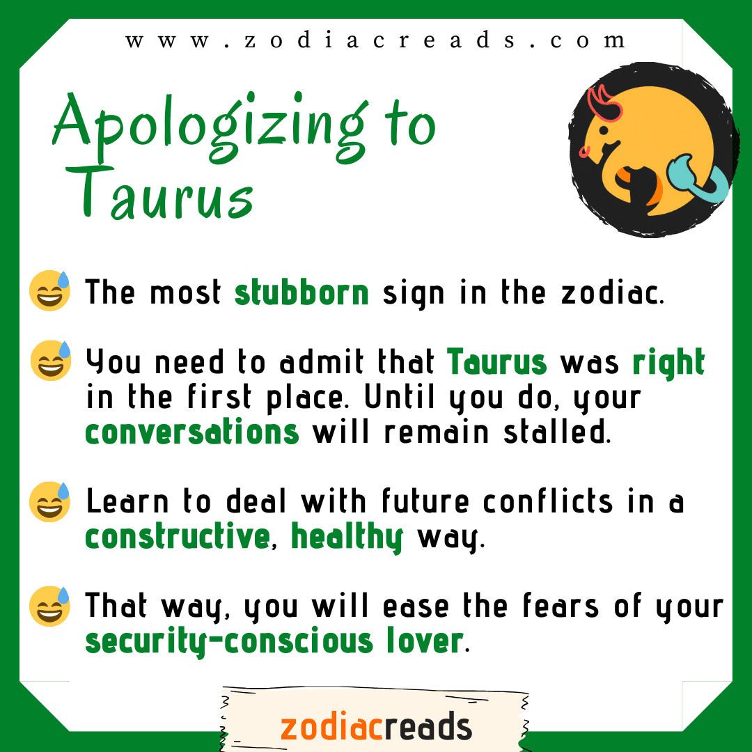 2 Taurus - Apologizing to Signs Zodiacreads