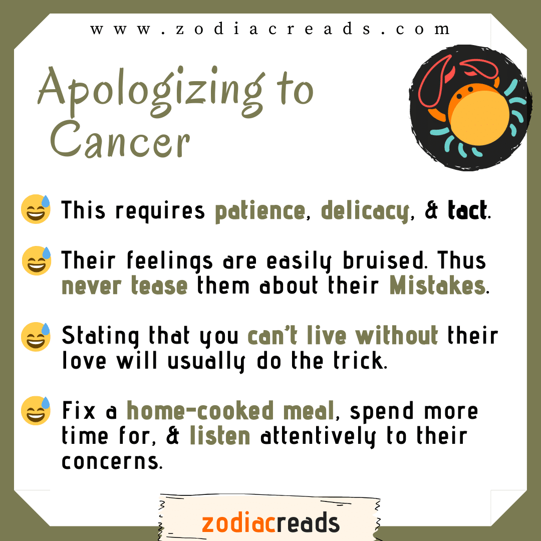 4 Cancer - Apologizing to Signs Zodiacreads