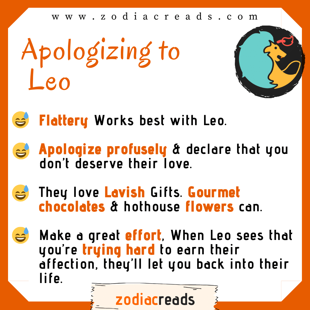 5 Leo - Apologizing to Signs Zodiacreads