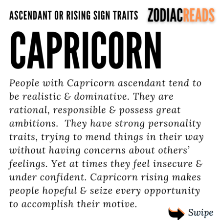 Capricorn Ascendant or Rising sign traits