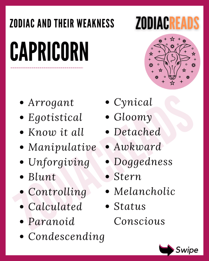 zodiac sign and their weakness