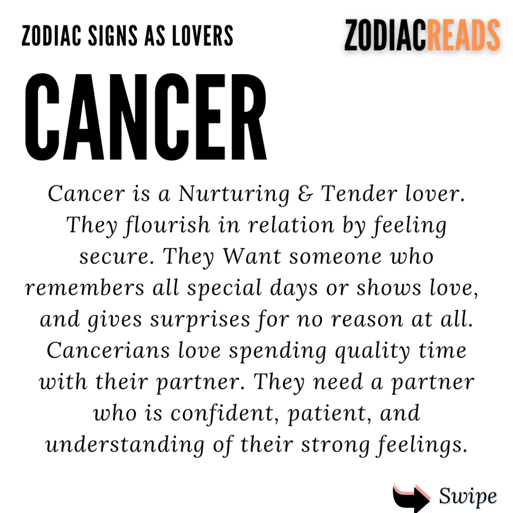 Cancer zodiac as lover