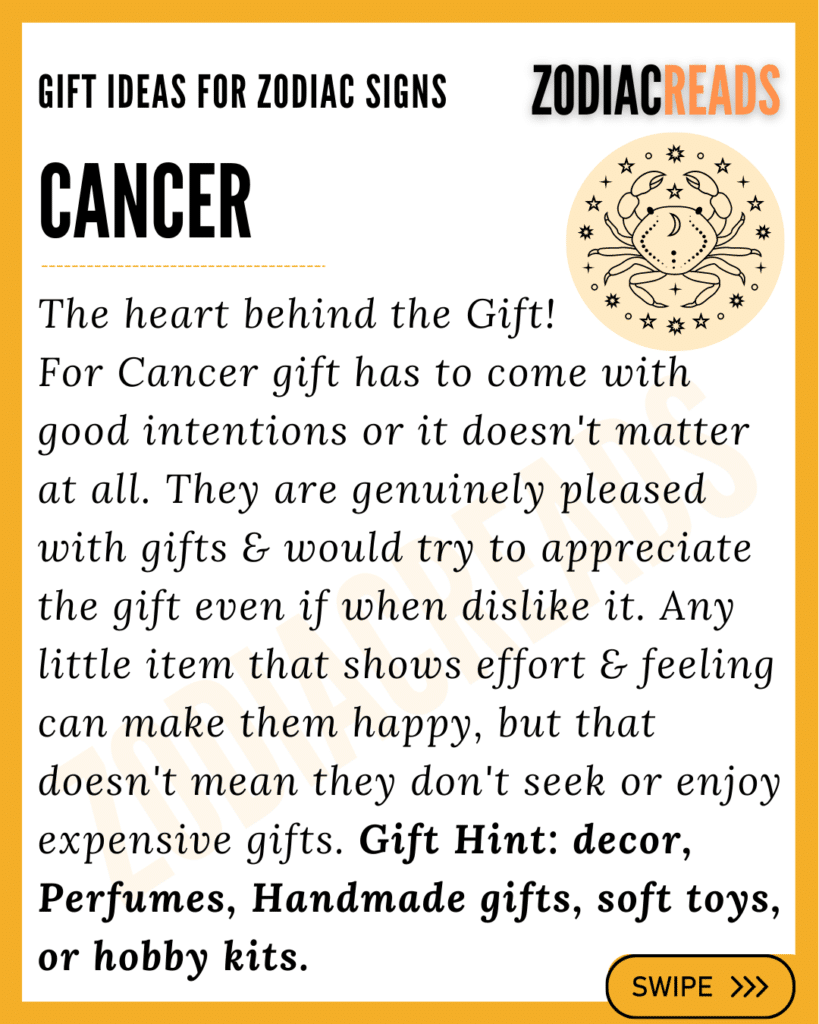 Zodiac Signs and Gifts ideas Cancer