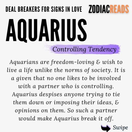 Deal Breakers for Aquarius