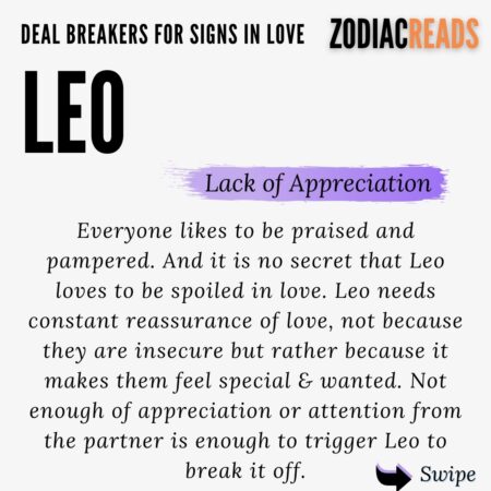 Deal Breakers for Leo