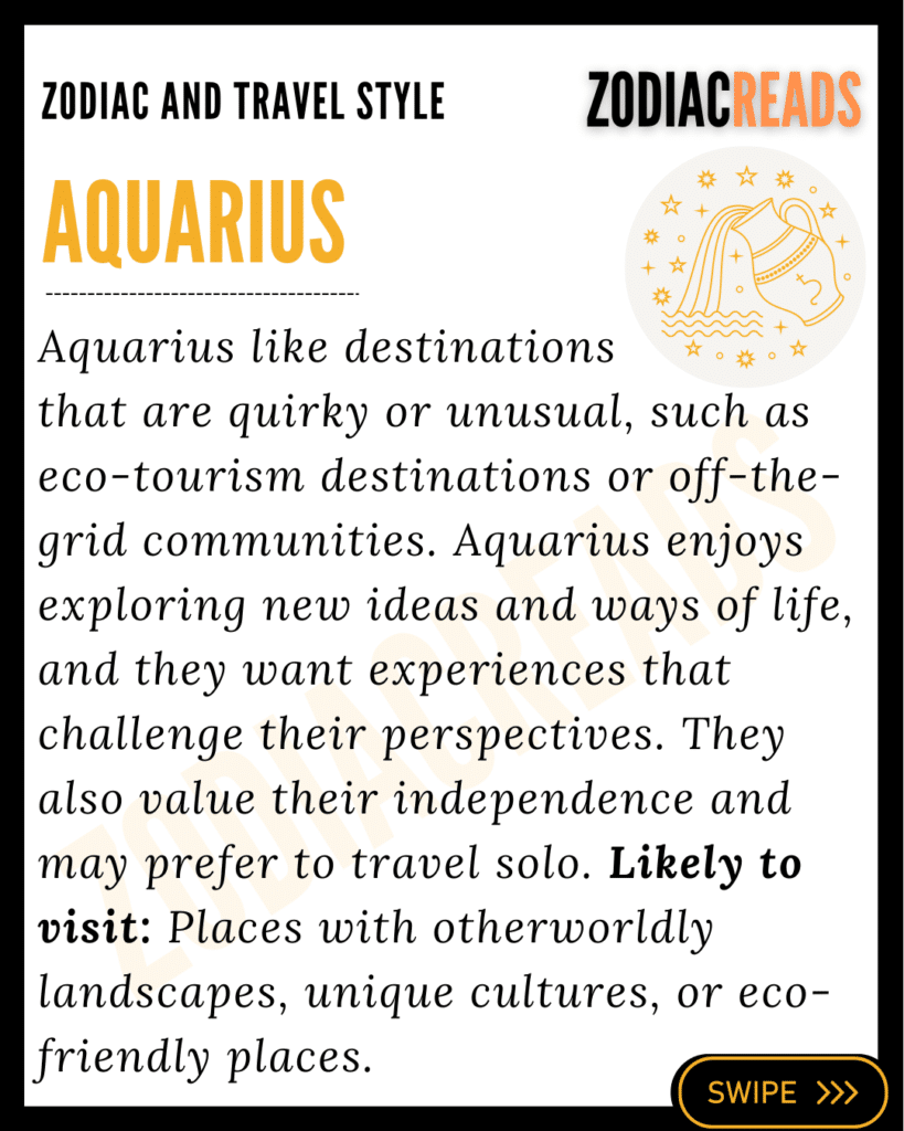 Aquarius and travel