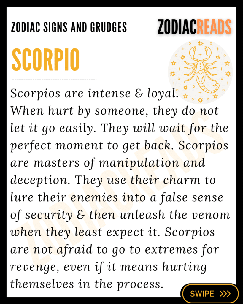 Scorpio and grudges