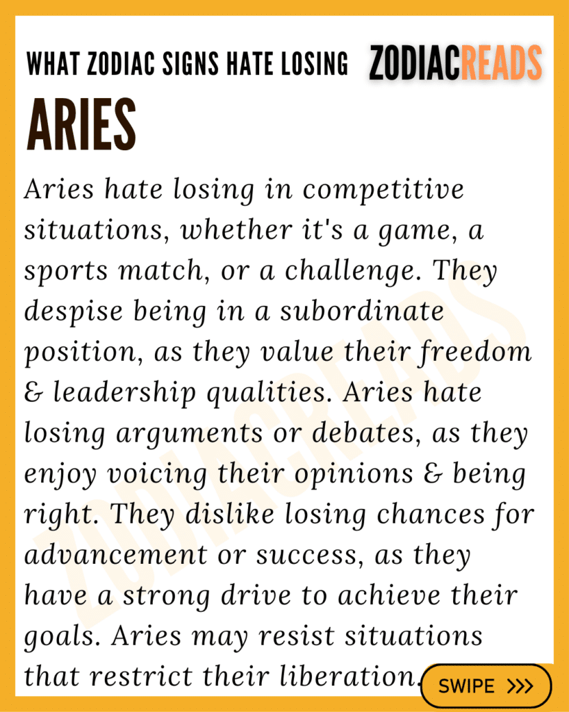 Aries hate the most