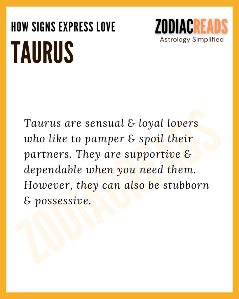 Taurus- How Zodiac Signs Express Love