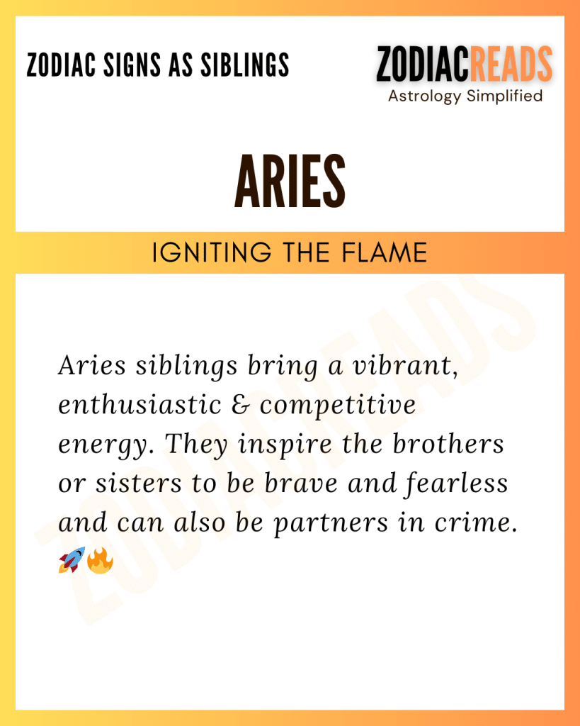 Aries as a Sibling