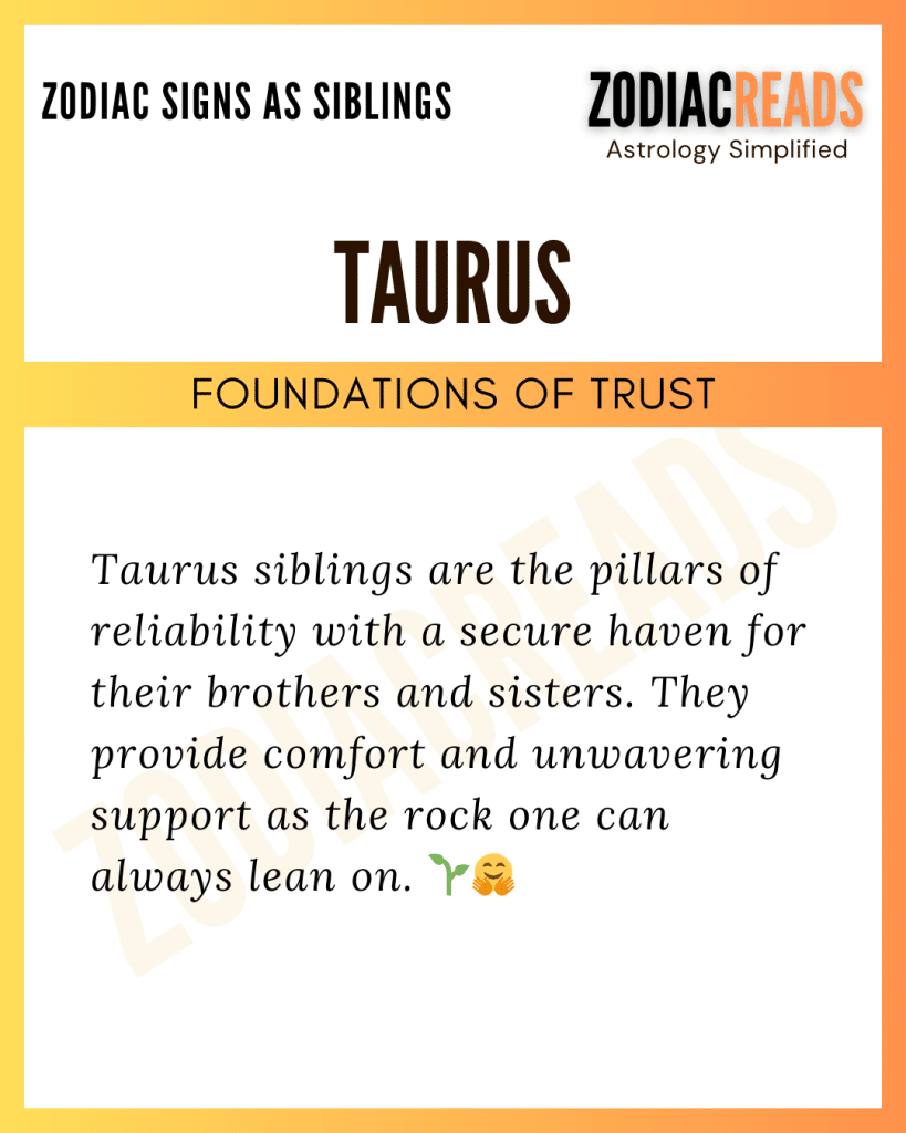 Taurus as a Sibling