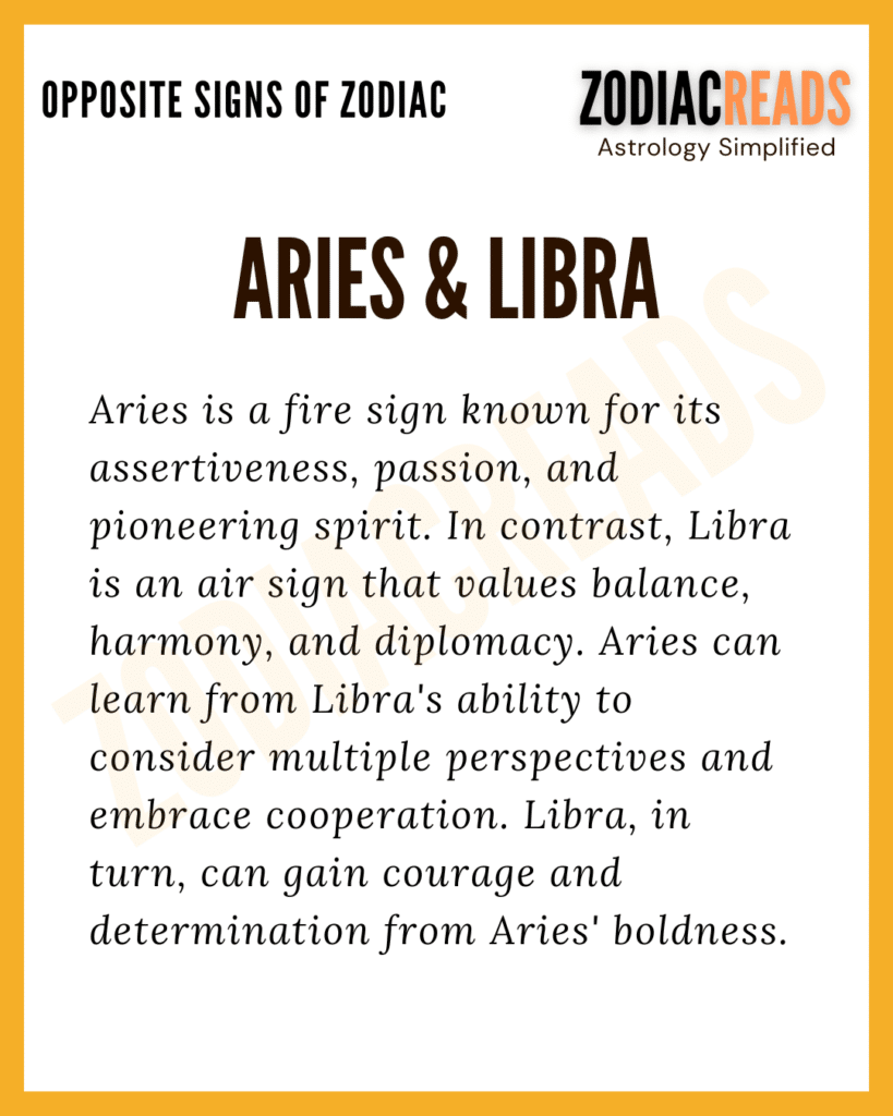 Aries Libra the opposite signs in zodiac - Zodiacreads