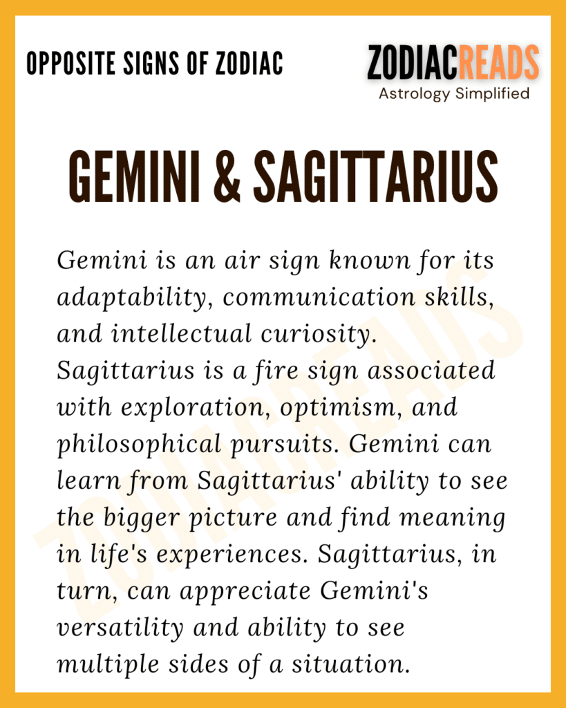 Gemini and Sagittarius Opposites Signs in Zodiac - Zodiacreads