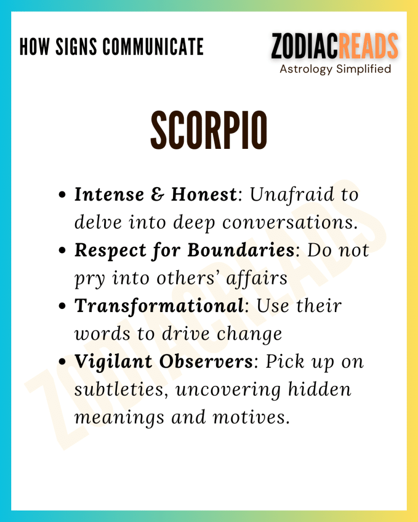 Scorpio and communication