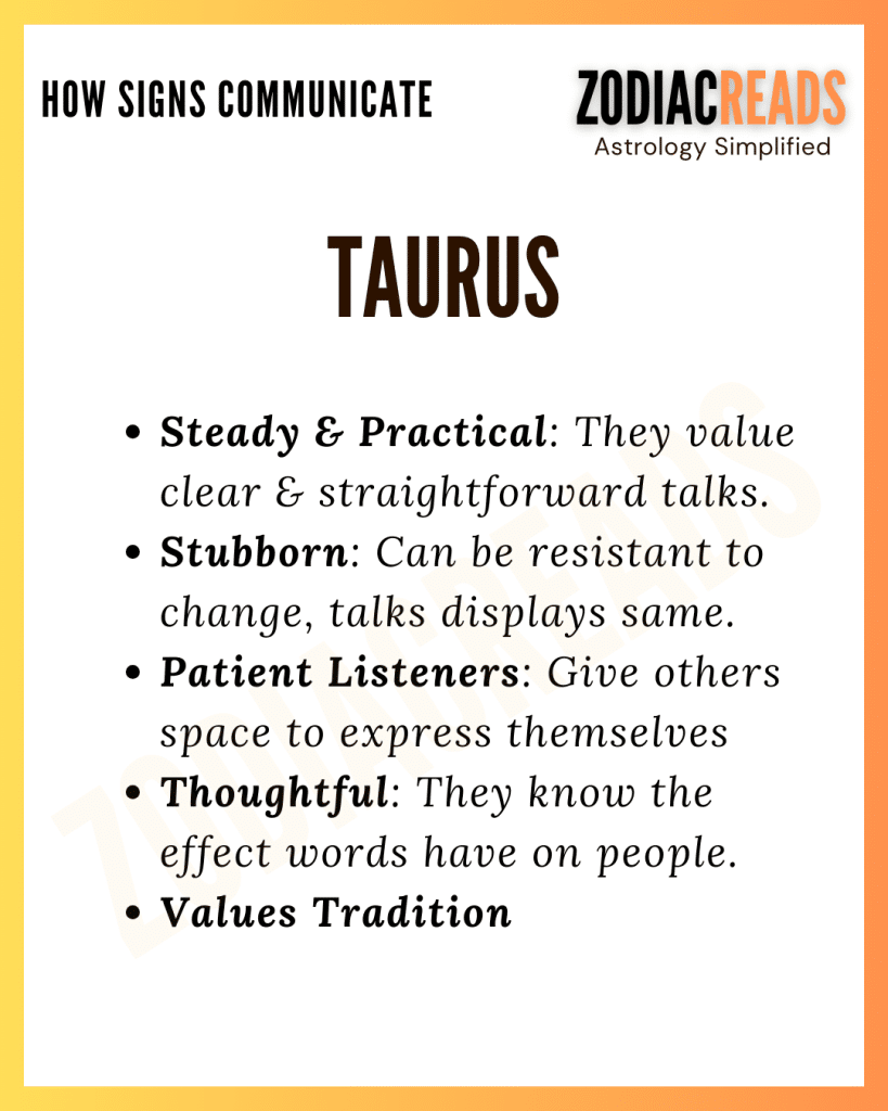 Taurus and communication