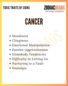 TOXIC TRAITS OF SIGN Cancer