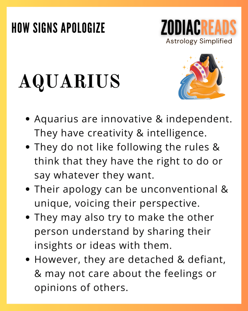 How Aquarius Apologize