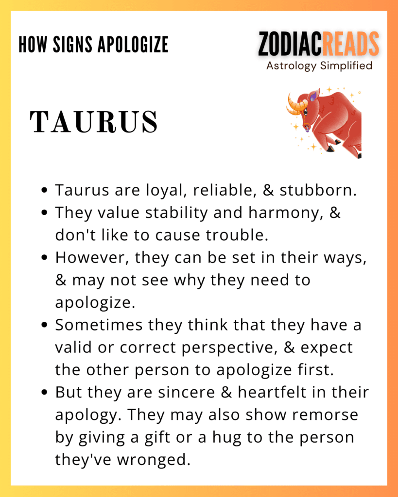 How Taurus Apologize