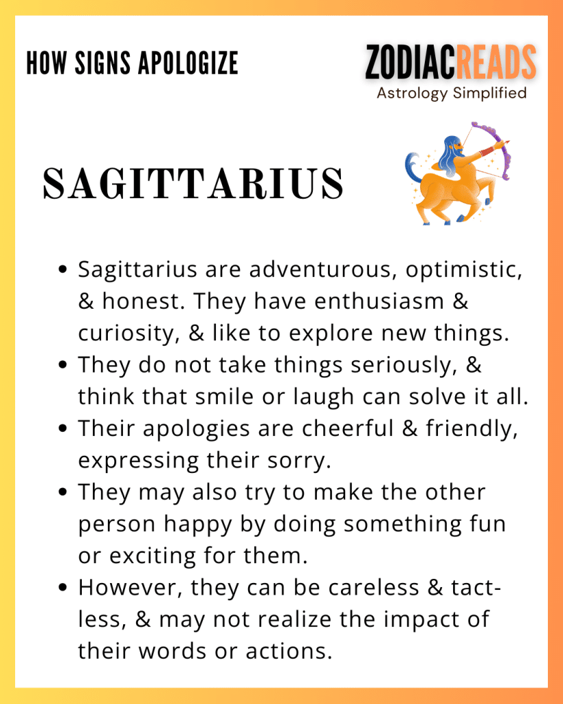 How Sagittarius Apologize
