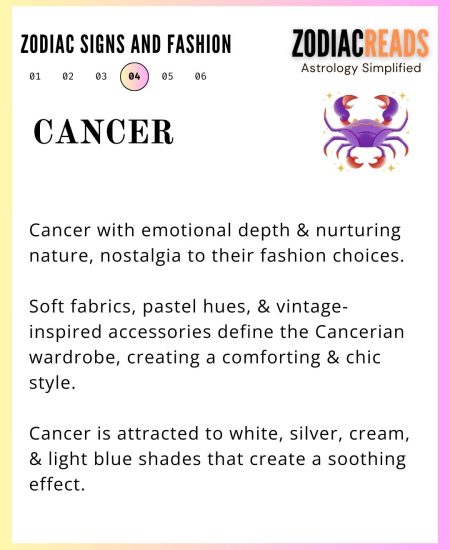 zodiac signs and fashion Cancer
