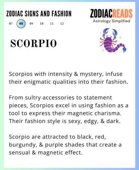 zodiac signs and fashion scorpio