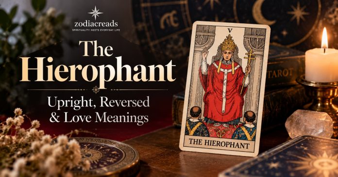 The Hierophant_ Upright, Reversed & Love Meanings The Hierophant_ Upright, Reversed & Love Meanings